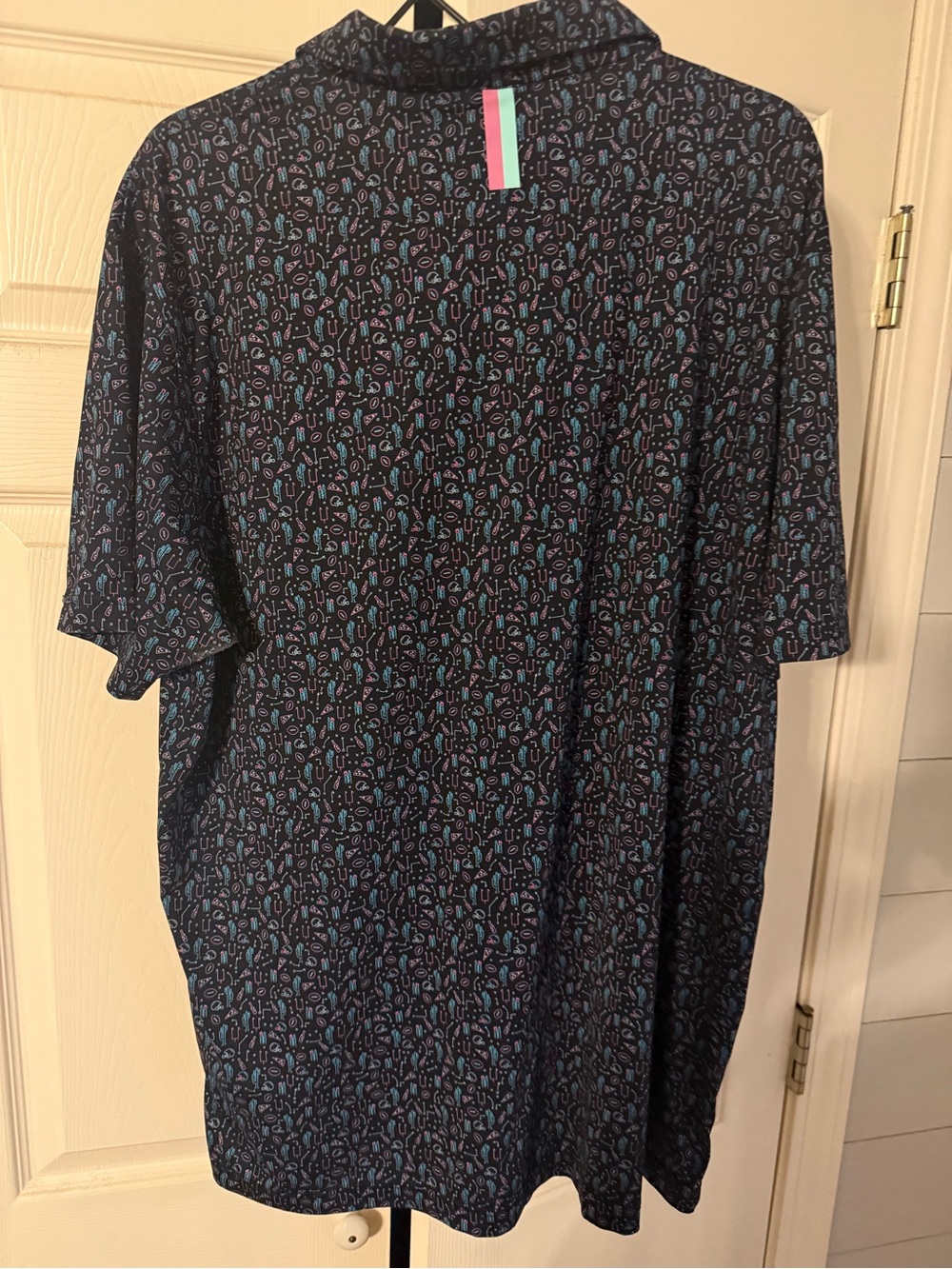Rhoback black Patterned Performance Polo - Picture 3 of 3